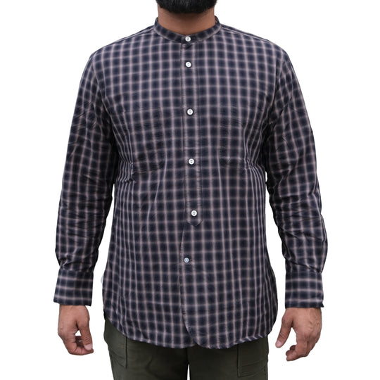 Soundman "Livingstone" Ombre Check Bandcollar Shirt