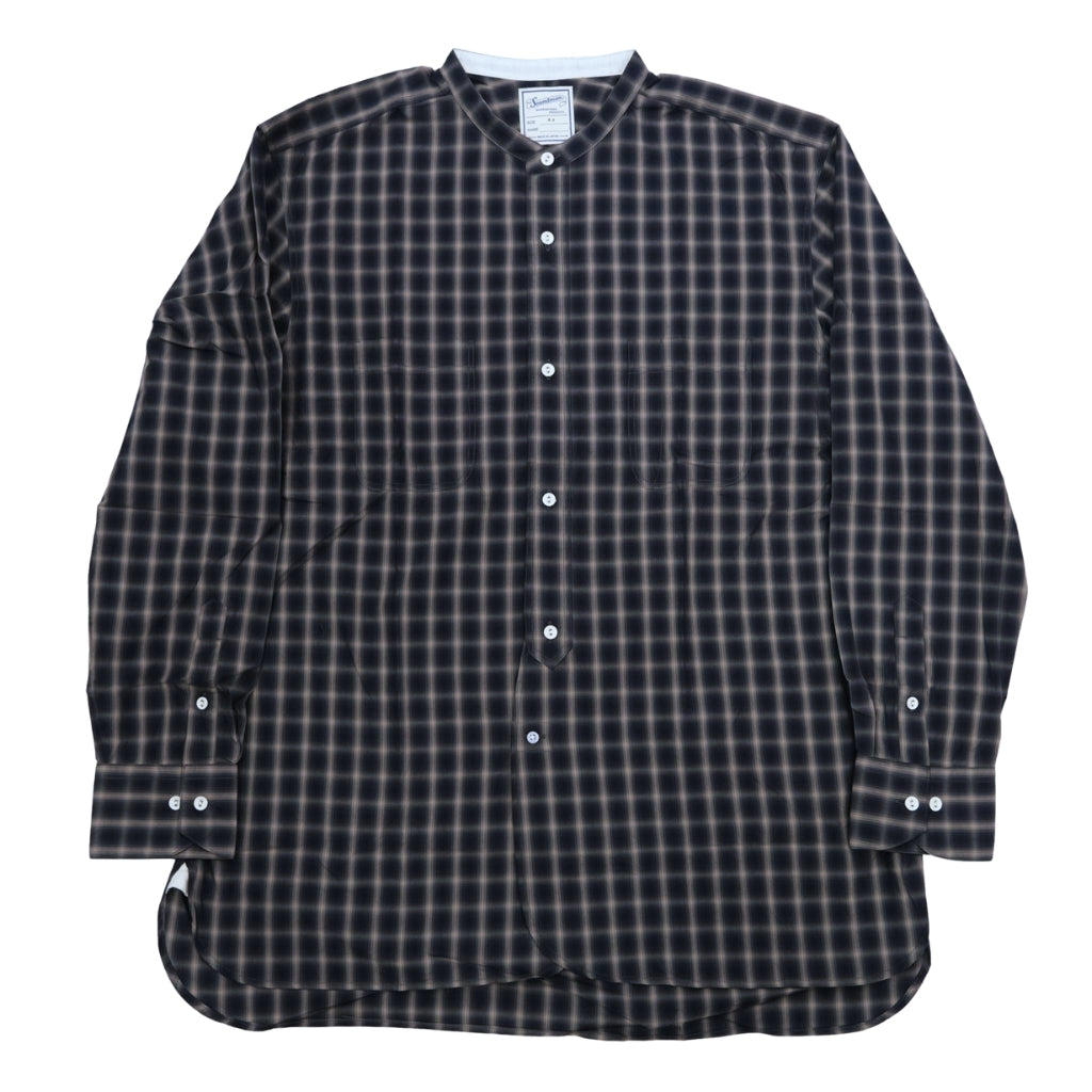 Soundman "Livingstone" Ombre Check Bandcollar Shirt