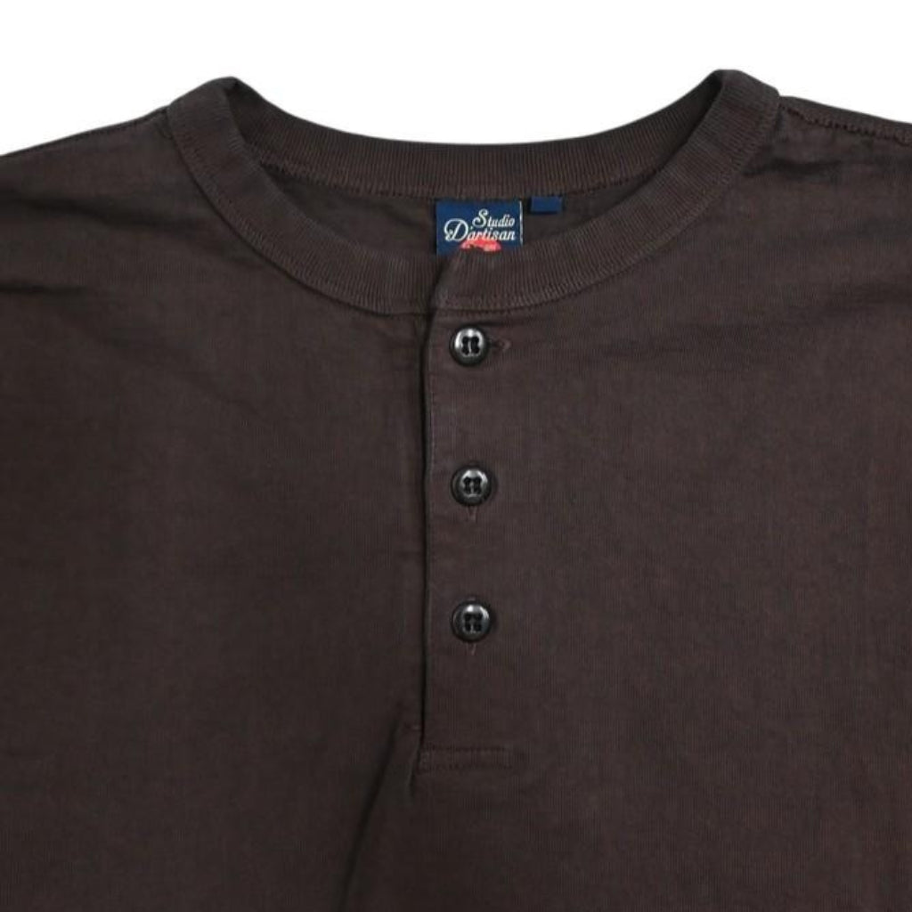 Studio D'Artisan 8213 Loopwheel Henley (Charcoal Black)
