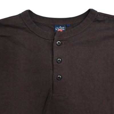 Studio D'Artisan 8213 Loopwheel Henley (Charcoal Black)