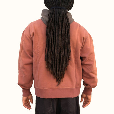 Fullcount "Fading" Loopwheel Hooded Sweatshirt (Bordeaux x Black)