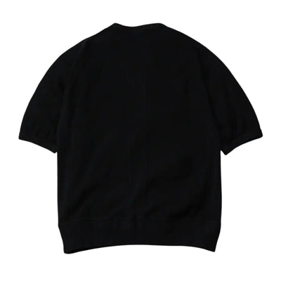 The Flat Head Loopwheel Honeycomb Thermal Tee (Black) - Okayama Denim