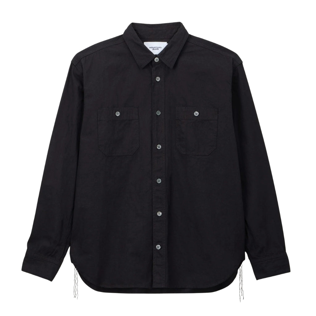 Momotaro Indigo Overdye Sashiko Shirt - Okayama Denim