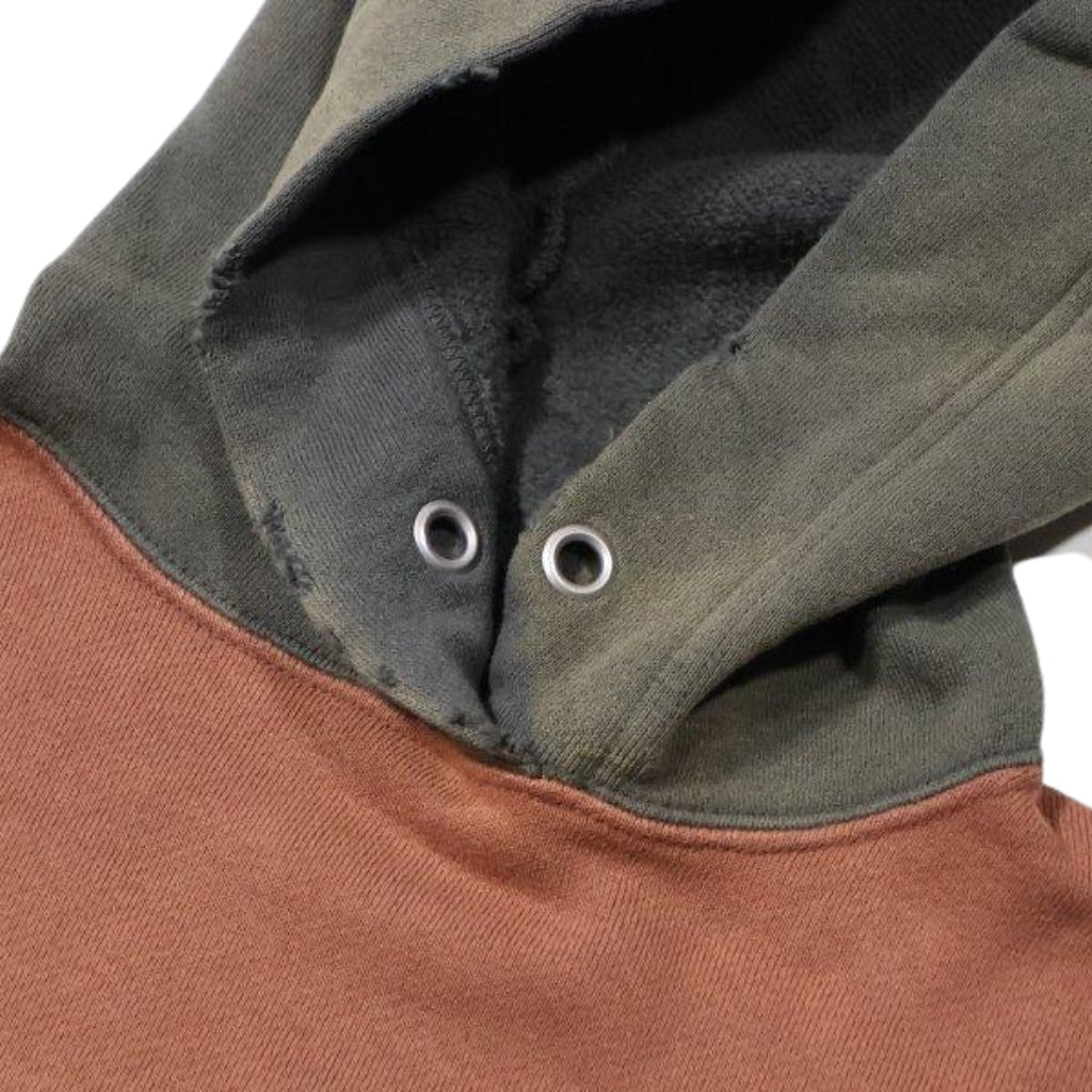 Fullcount "Fading" Loopwheel Hooded Sweatshirt (Bordeaux x Black)