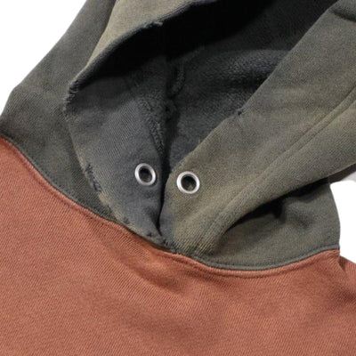 Fullcount "Fading" Loopwheel Hooded Sweatshirt (Bordeaux x Black)