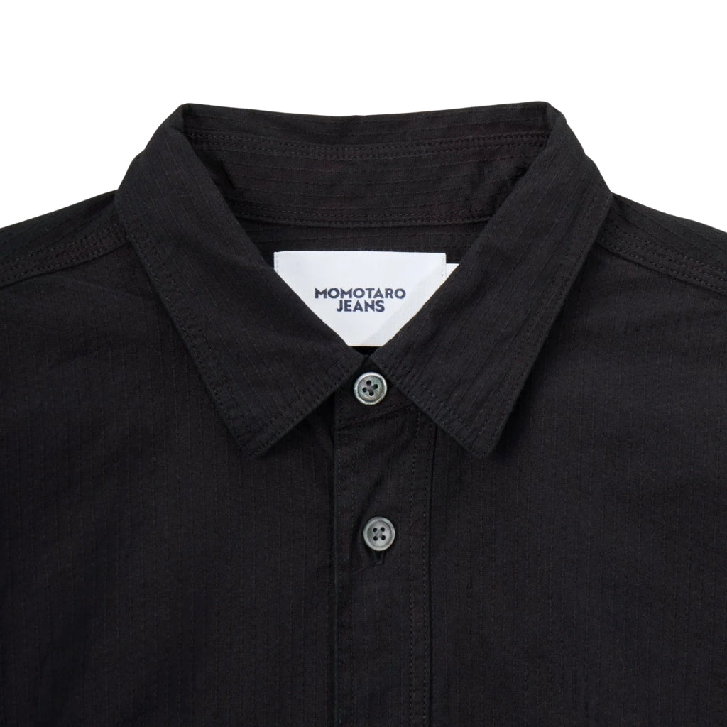 Momotaro Indigo Overdye Sashiko Shirt - Okayama Denim