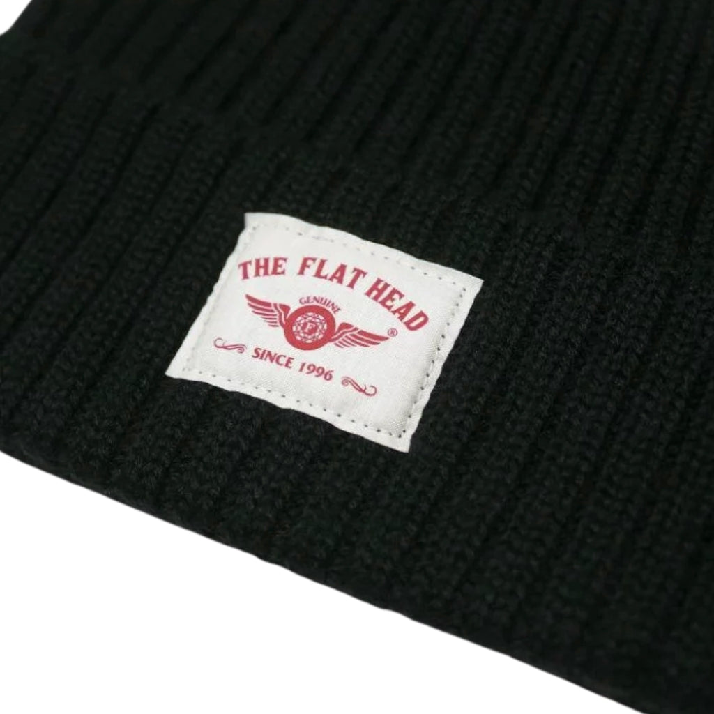 The Flat Head Knit Beanie (Black)