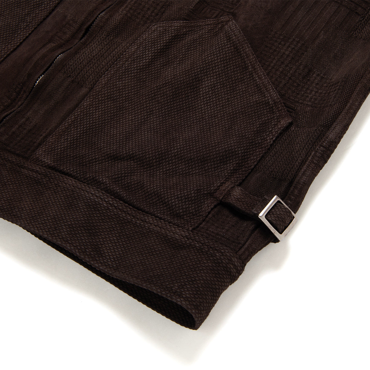 Studio D'Artisan "Amami Dorozome" Boro Jacquard Jacket (Dark Brown) - Okayama Denim