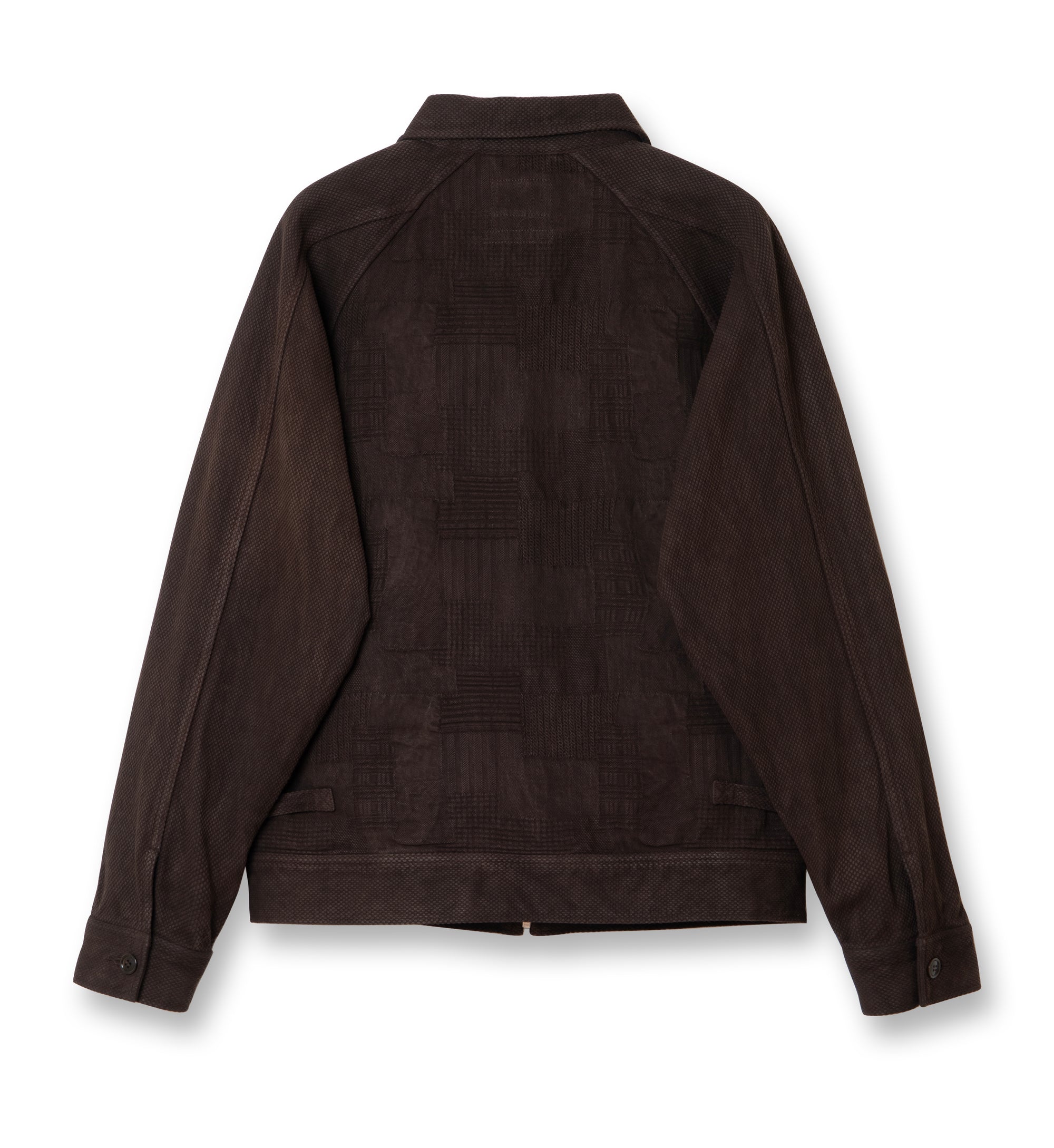 Studio D'Artisan "Amami Dorozome" Boro Jacquard Jacket (Dark Brown) - Okayama Denim