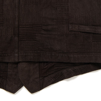 Studio D'Artisan "Amami Dorozome" Boro Jacquard Vest (Dark Brown)