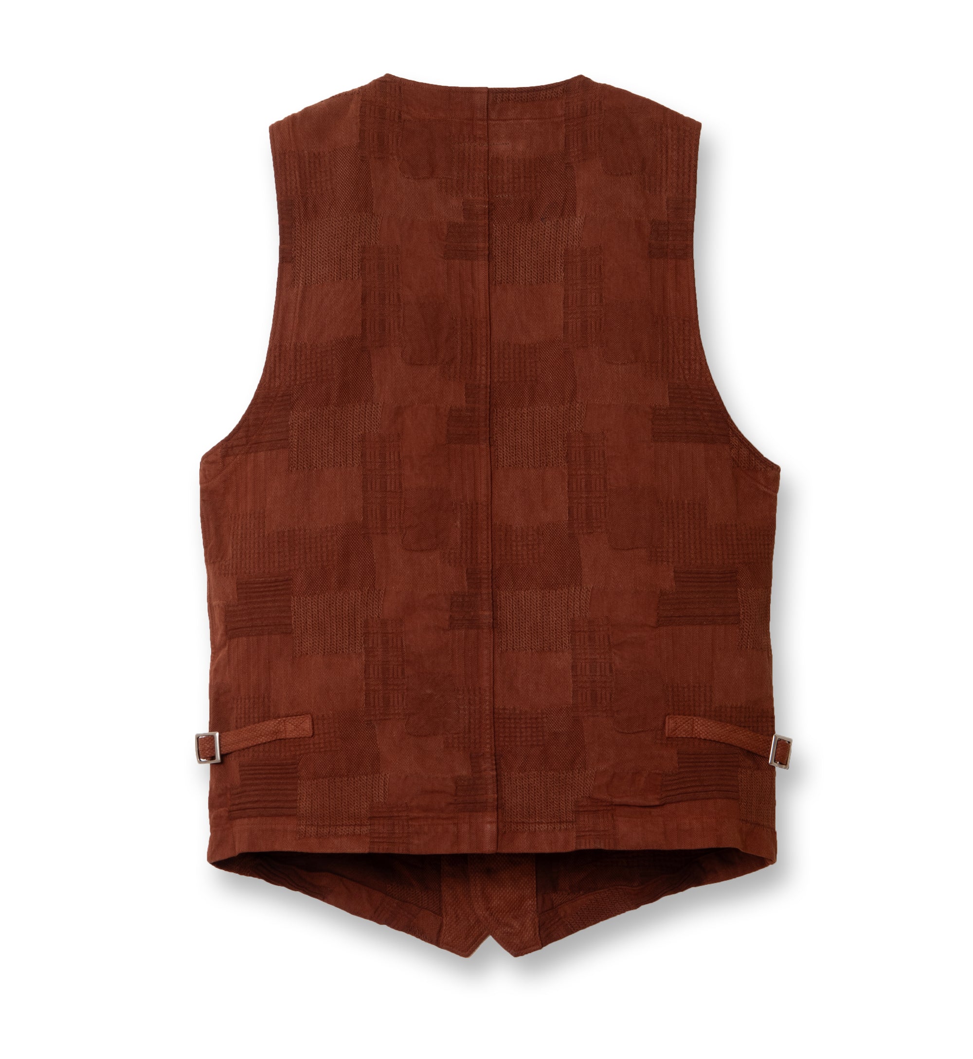 Studio D'Artisan "Amami Dorozome" Boro Jacquard Vest (Brown)