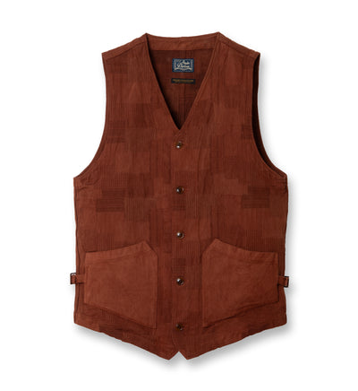Studio D'Artisan "Amami Dorozome" Boro Jacquard Vest (Brown)