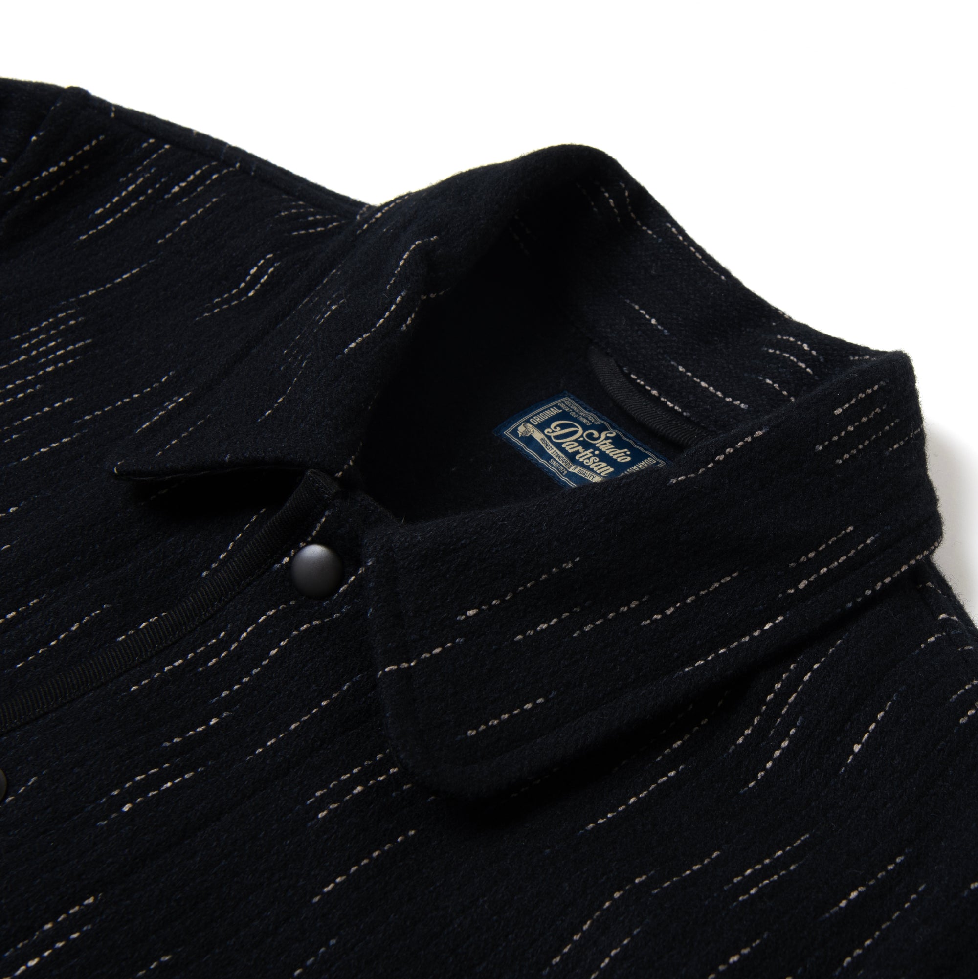 Studio D'Artisan Black Kasuri Dyed Beach Cloth Coverall