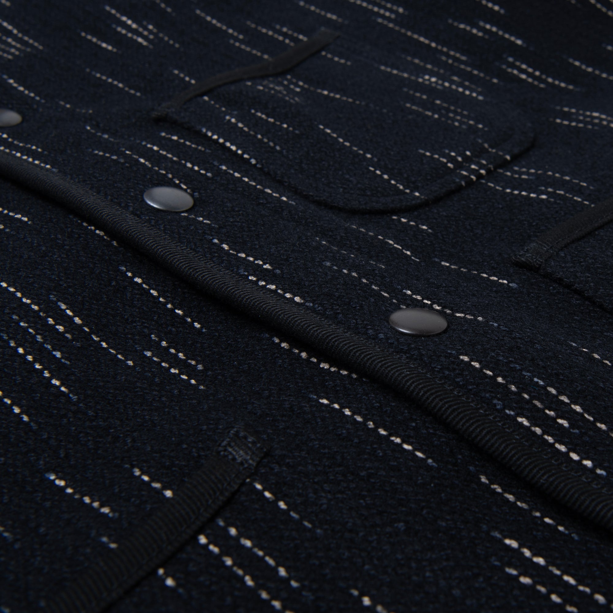 Studio D'Artisan Black Kasuri Dyed Beach Cloth Vest