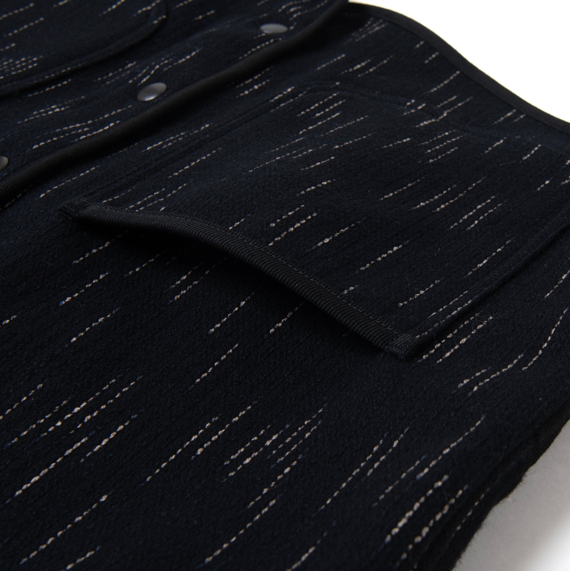 Studio D'Artisan Black Kasuri Dyed Beach Cloth Vest