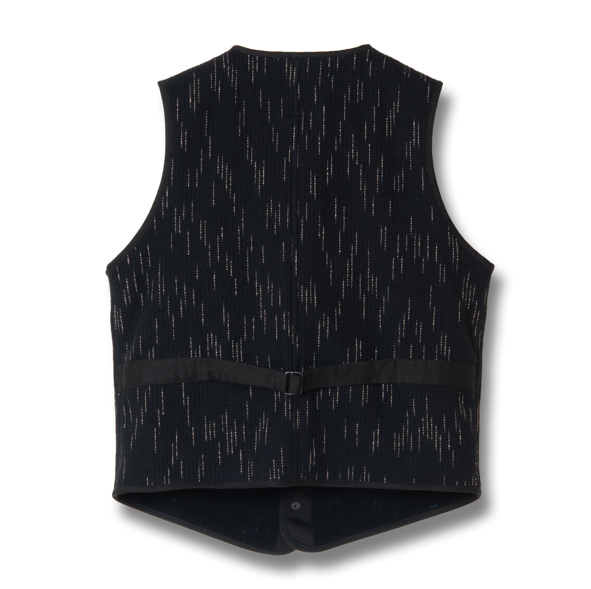Studio D'Artisan Black Kasuri Dyed Beach Cloth Vest