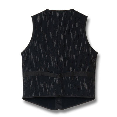Studio D'Artisan Black Kasuri Dyed Beach Cloth Vest