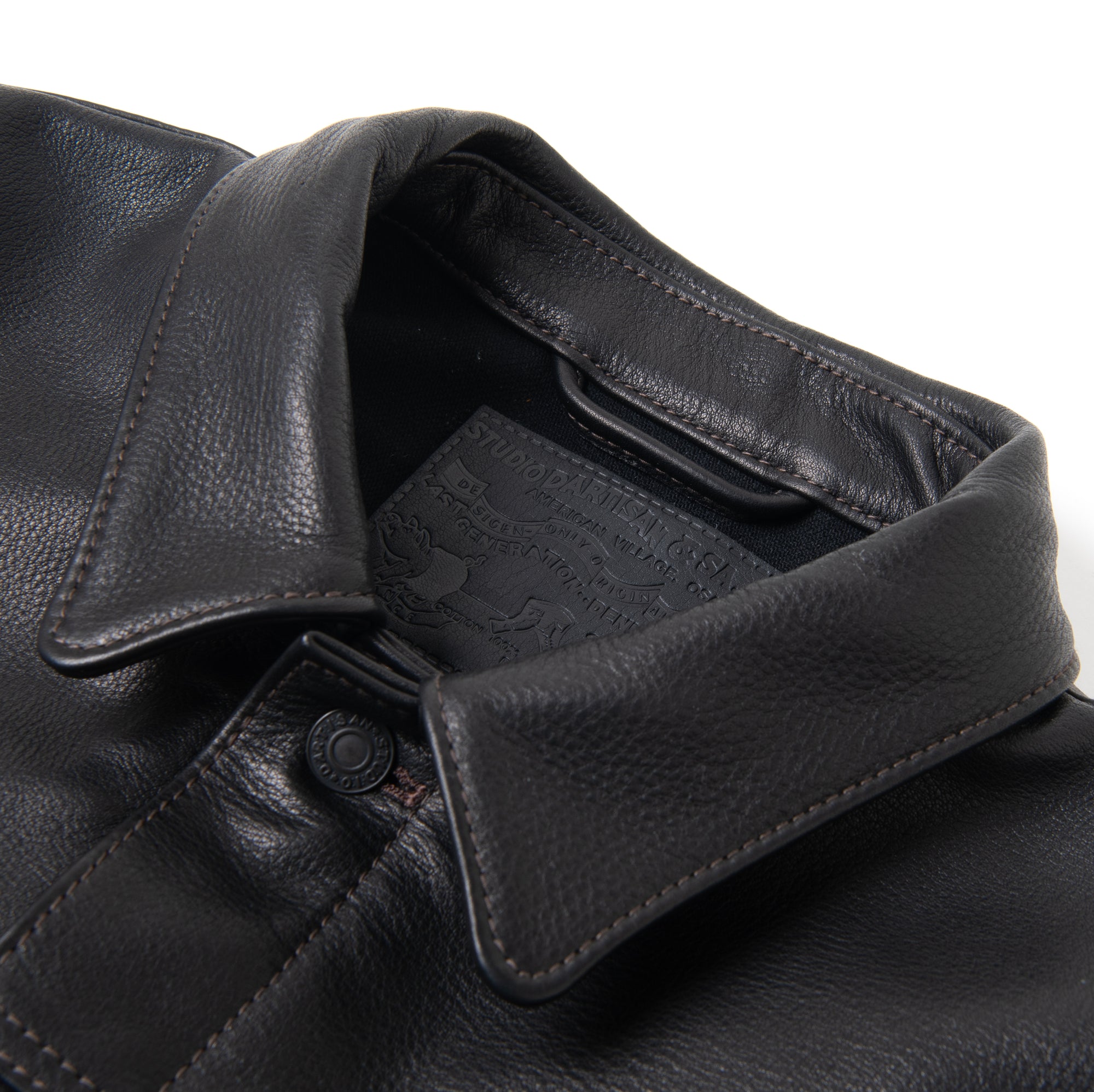 Studio D'Artisan Steer Oil Type II Leather Jacket - Okayama Denim