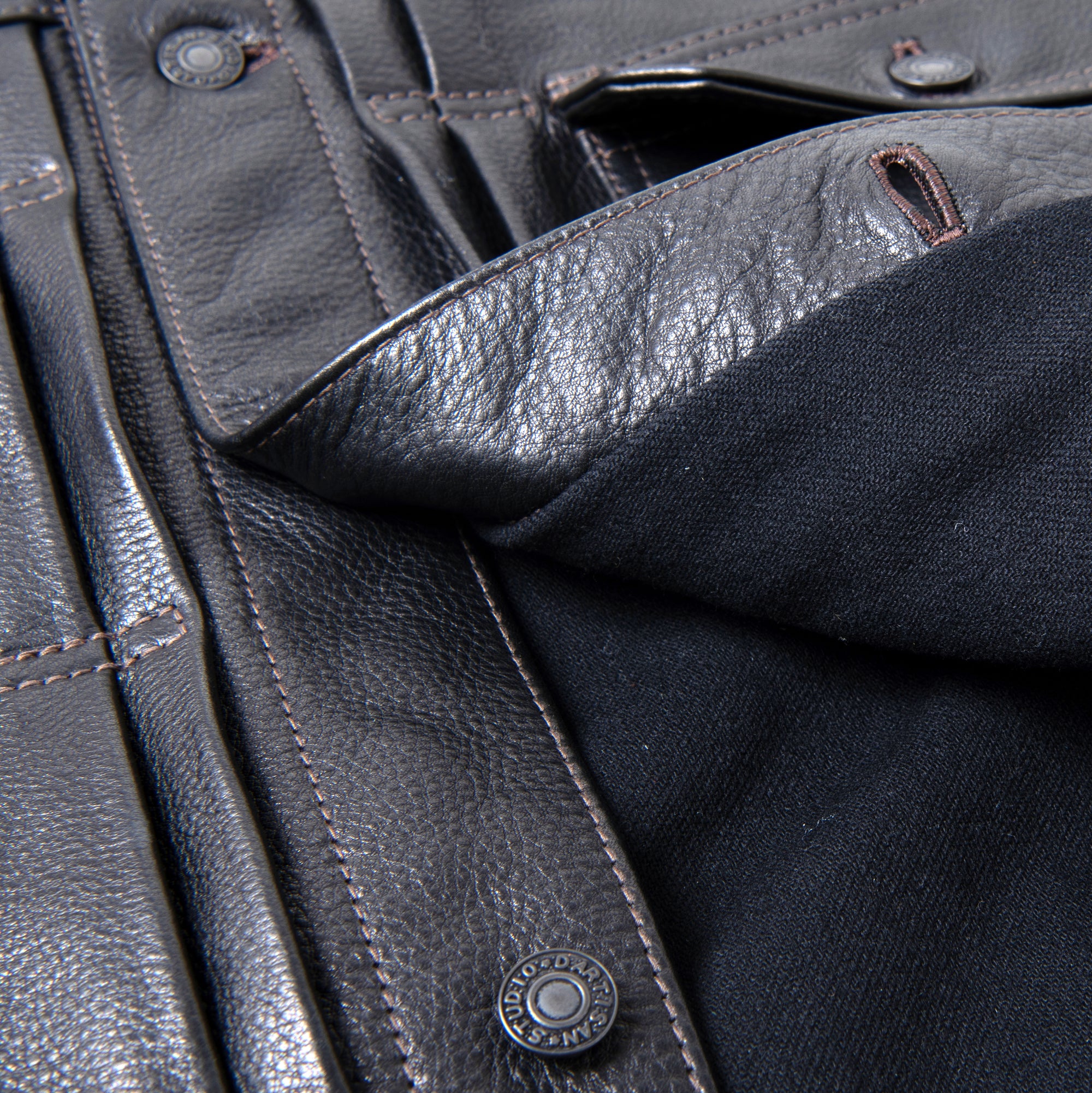 Studio D'Artisan Steer Oil Type II Leather Jacket - Okayama Denim