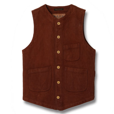 [Pre-Order] Studio D'Artisan "Amami Dorozome" Sashiko Vest (Brown)