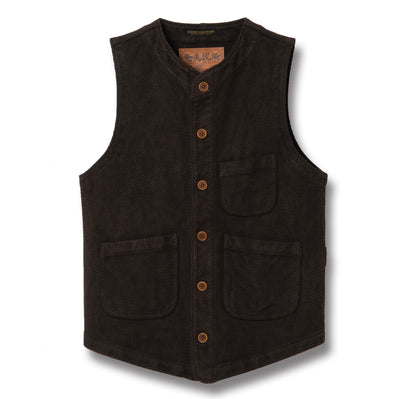 [Pre-Order] Studio D'Artisan "Amami Dorozome" Sashiko Vest (Dark Brown)