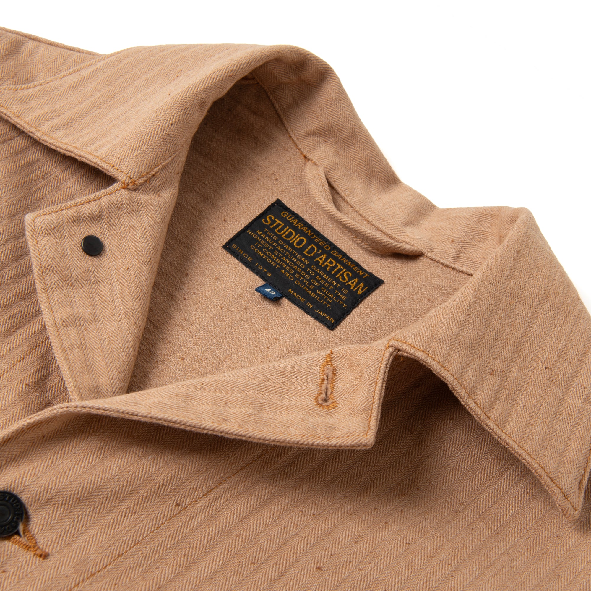 Studio D'Artisan "Fox Cotton" Herringbone Coverall - Okayama Denim