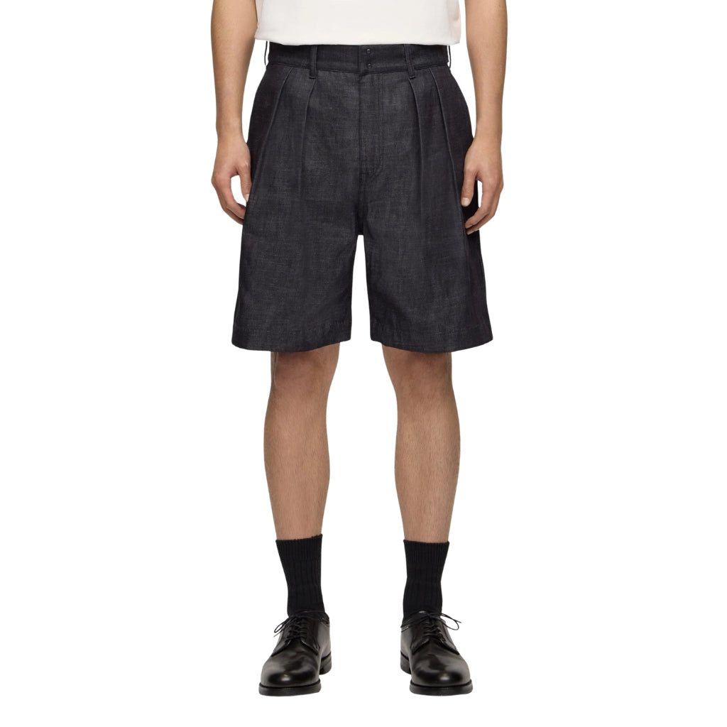Momotaro Pleated 8oz. Selvedge Denim Shorts - Okayama Denim