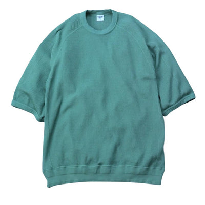 The Flat Head Loopwheel Honeycomb Thermal Tee (Green) - Okayama Denim