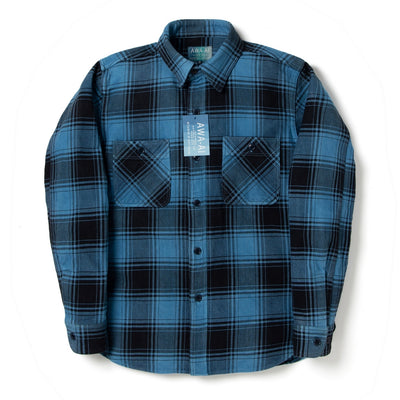 [Pre-Order] Studio D'Artisan "Awa-Ai" Natural Indigo Heavyweight Check Flannel Shirt