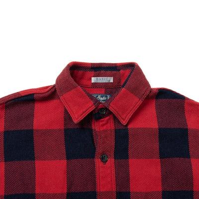 Studio D'Artisan Heavyweight Check Flannel Shirt (Red)