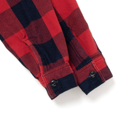 Studio D'Artisan Heavyweight Check Flannel Shirt (Red)