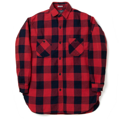 Studio D'Artisan Heavyweight Check Flannel Shirt (Red)