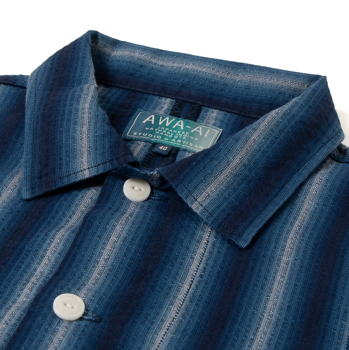 STUDIO D’ARTISAN 阿波しじら織り長袖シャツ 阿波藍 AWA-AI Studio D'Artisan 