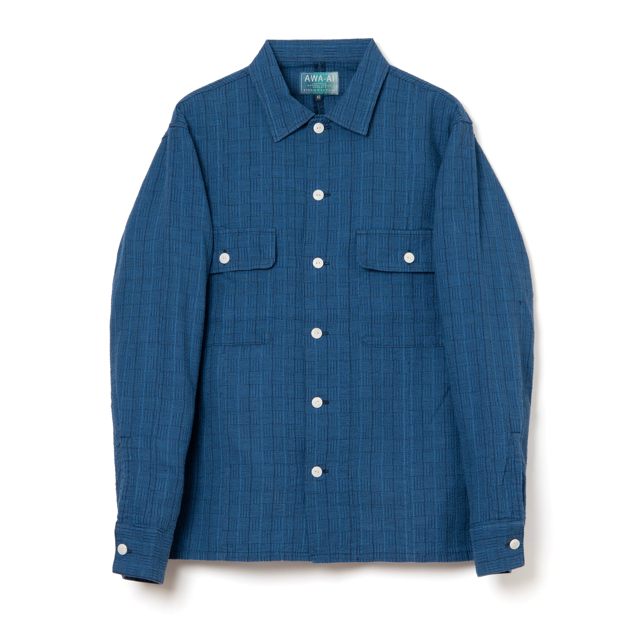 STUDIO D’ARTISAN 阿波しじら織り長袖シャツ 阿波藍 AWA-AI Studio D'Artisan 