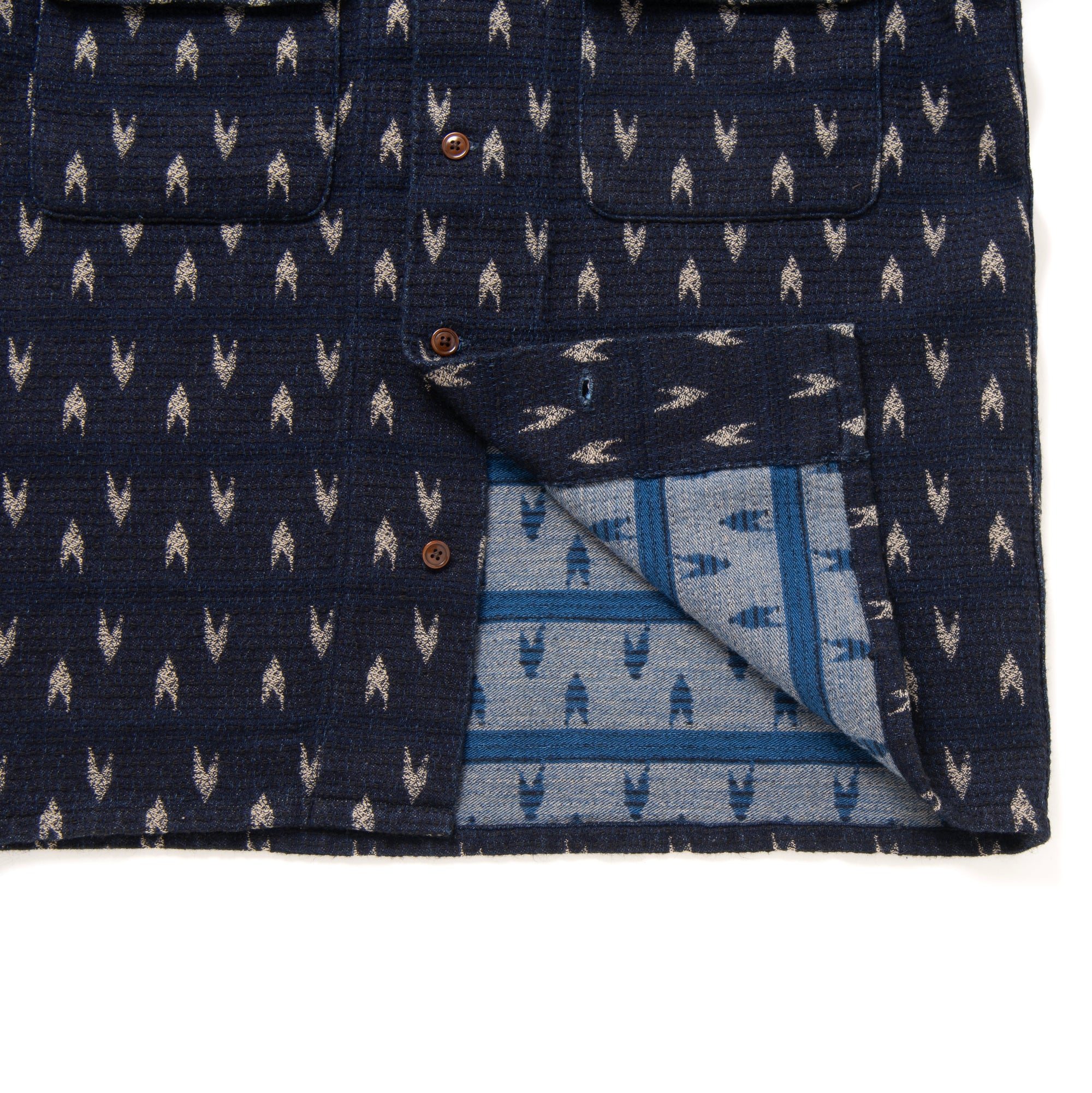 Studio D'Artisan Indigo "Arrow Kasuri" Sashiko Shirt