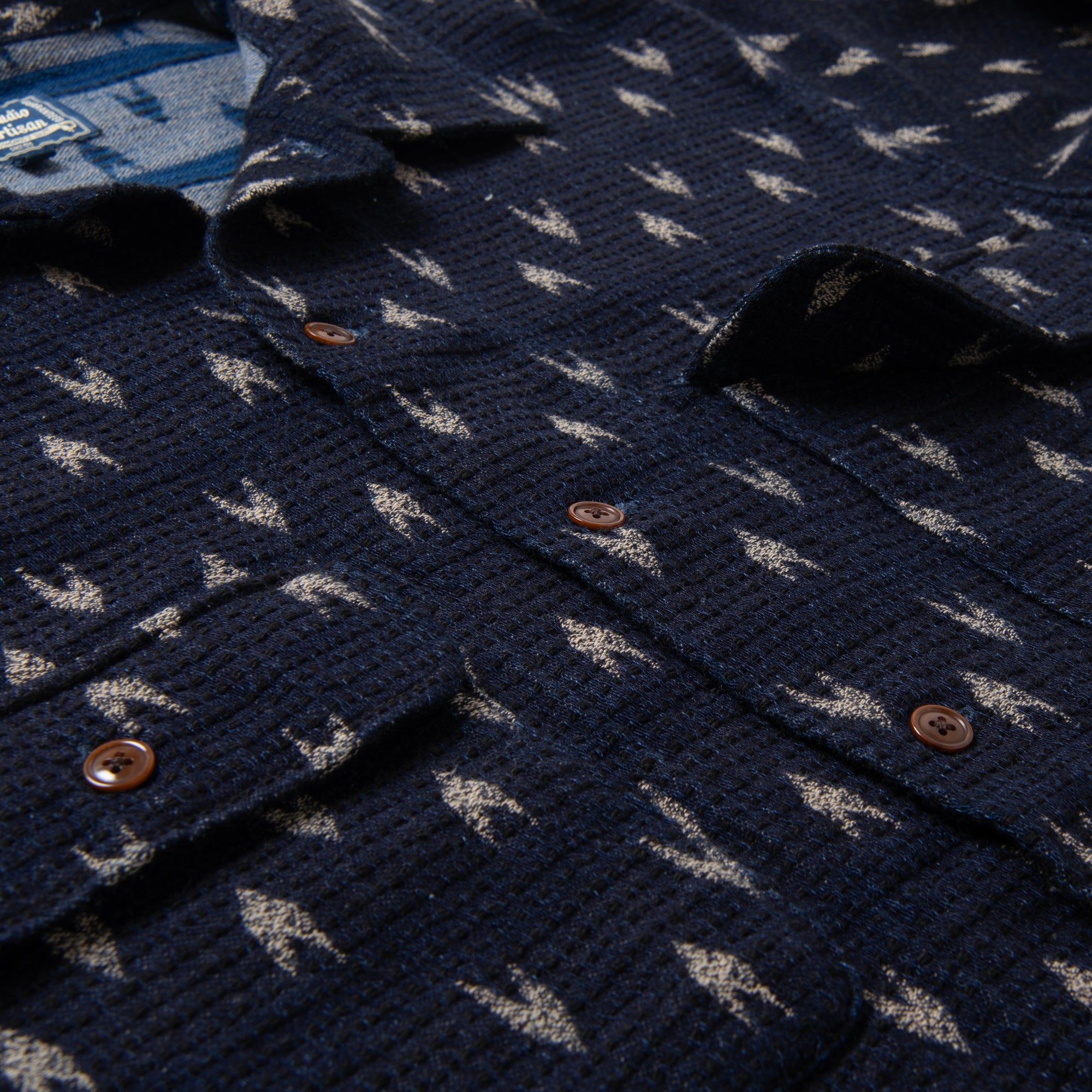 Studio D'Artisan Indigo "Arrow Kasuri" Sashiko Shirt