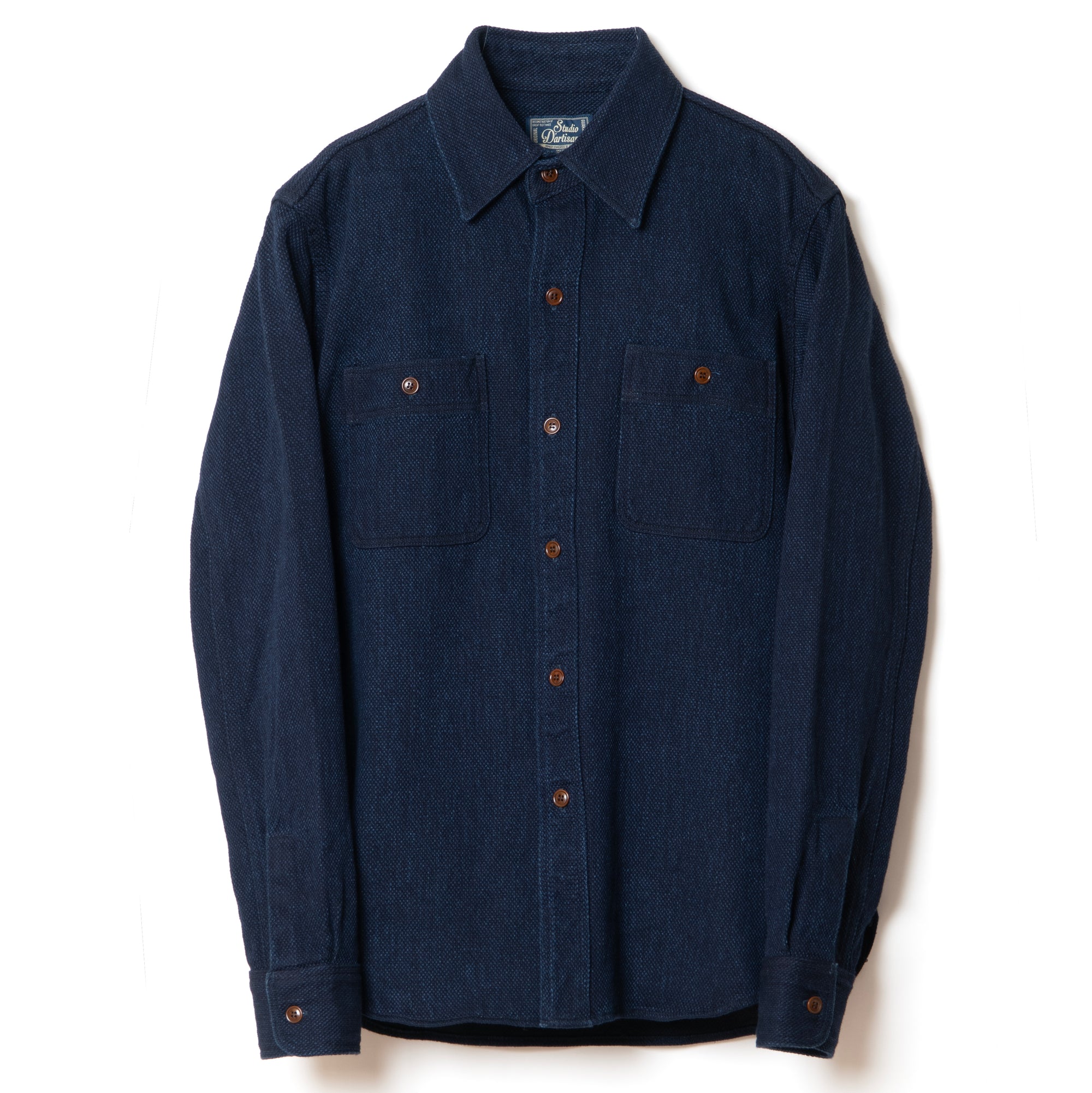 トップス Moko Studio D'Artisan Indigo Sashiko Work Shirt - Okayama Denim