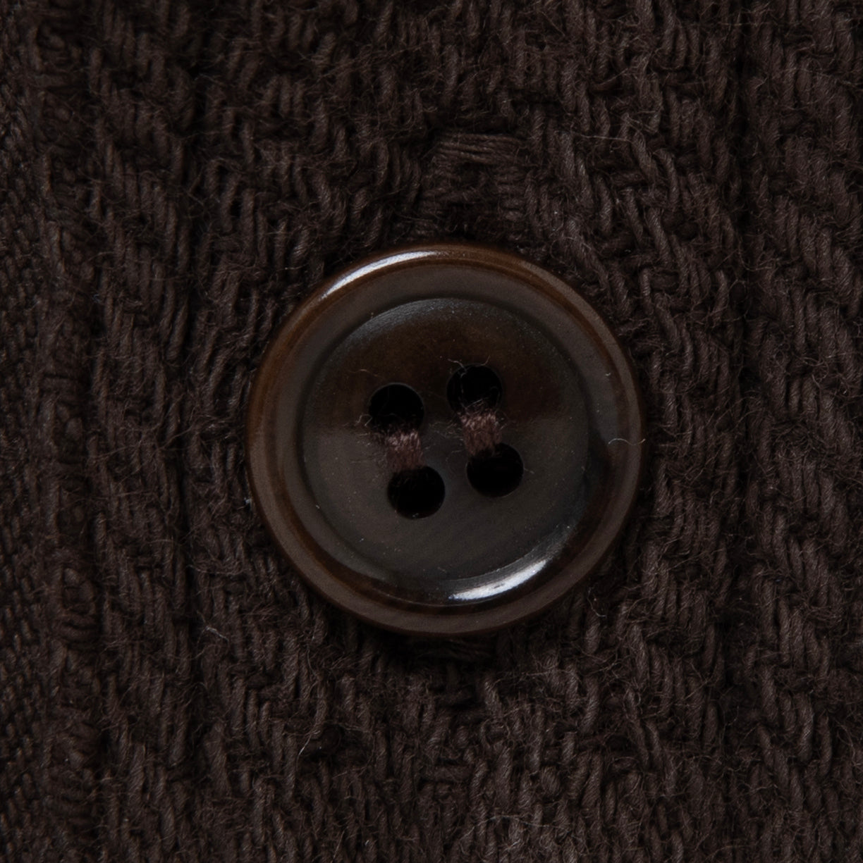 Studio D'Artisan "Amami Dorozome" Boro Jacquard Shirt (Dark Brown)