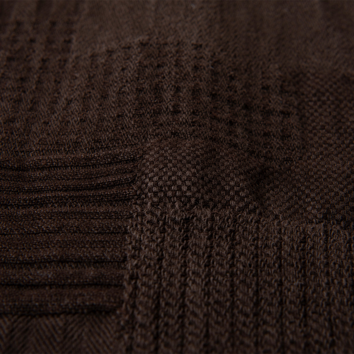 Studio D'Artisan "Amami Dorozome" Boro Jacquard Shirt (Dark Brown)