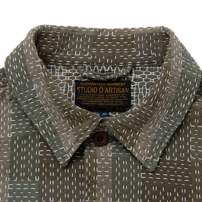 Studio D'Artisan "Noragi Army Sashiko" Work Shirt
