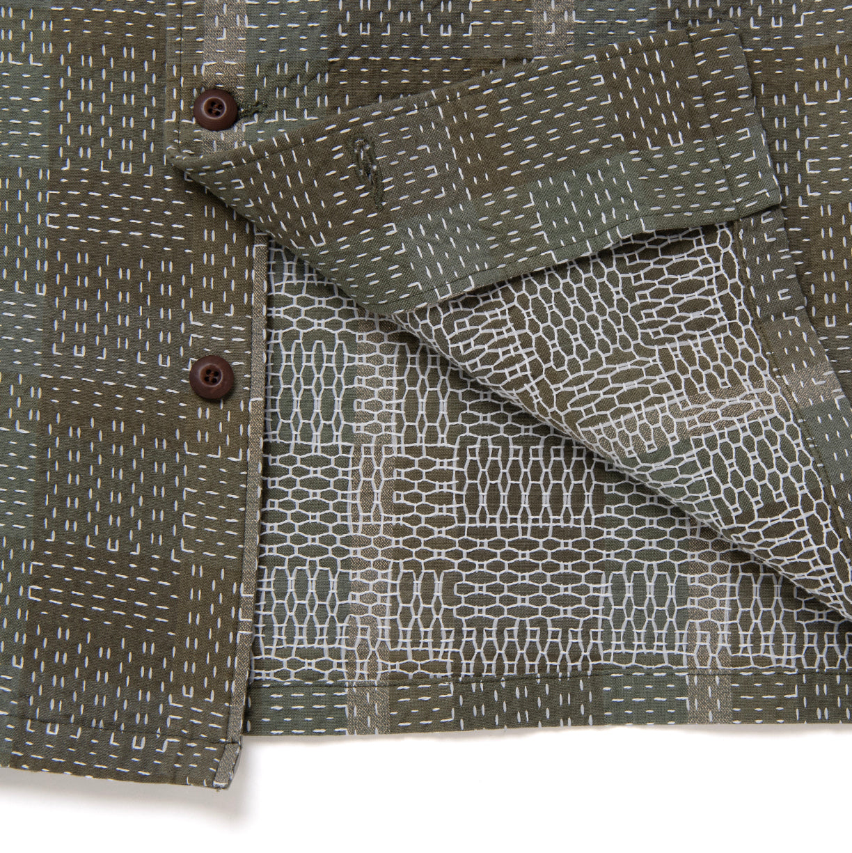 Studio D'Artisan "Noragi Army Sashiko" Work Shirt