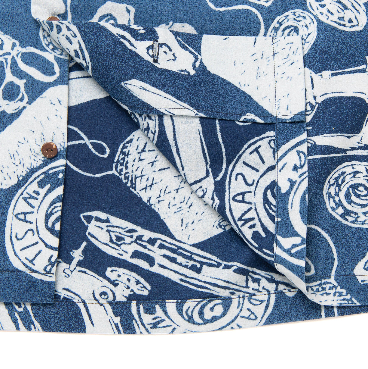 Studio D'Artisan Indigo Bassen Aloha Shirt