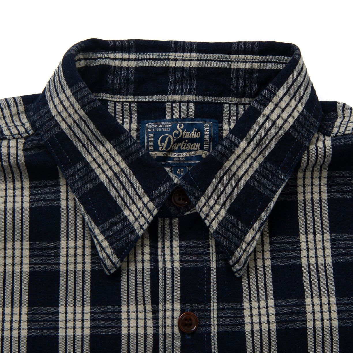 Studio D'Artisan Indigo Check S/S Shirt