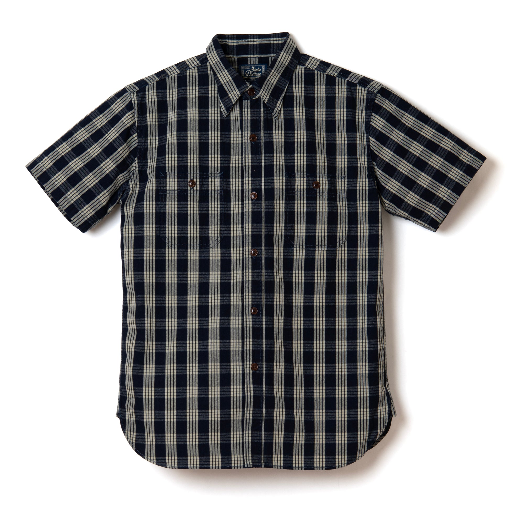 Studio D'Artisan Indigo Check S/S Shirt
