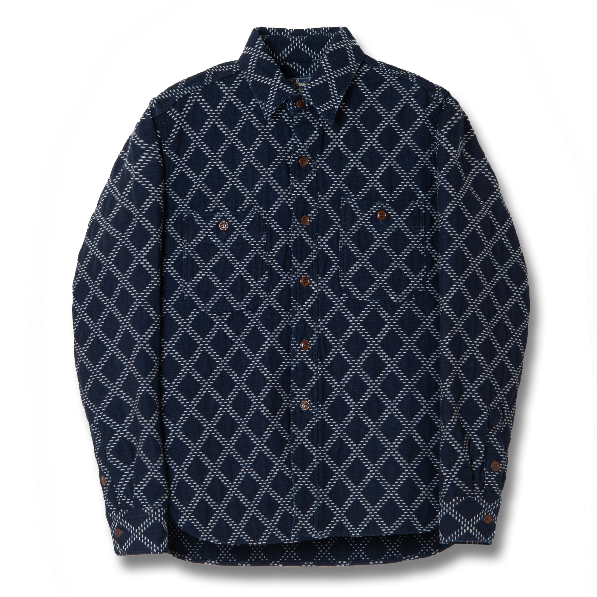 Studio D'Artisan Indigo Diamond Sashiko Shirt