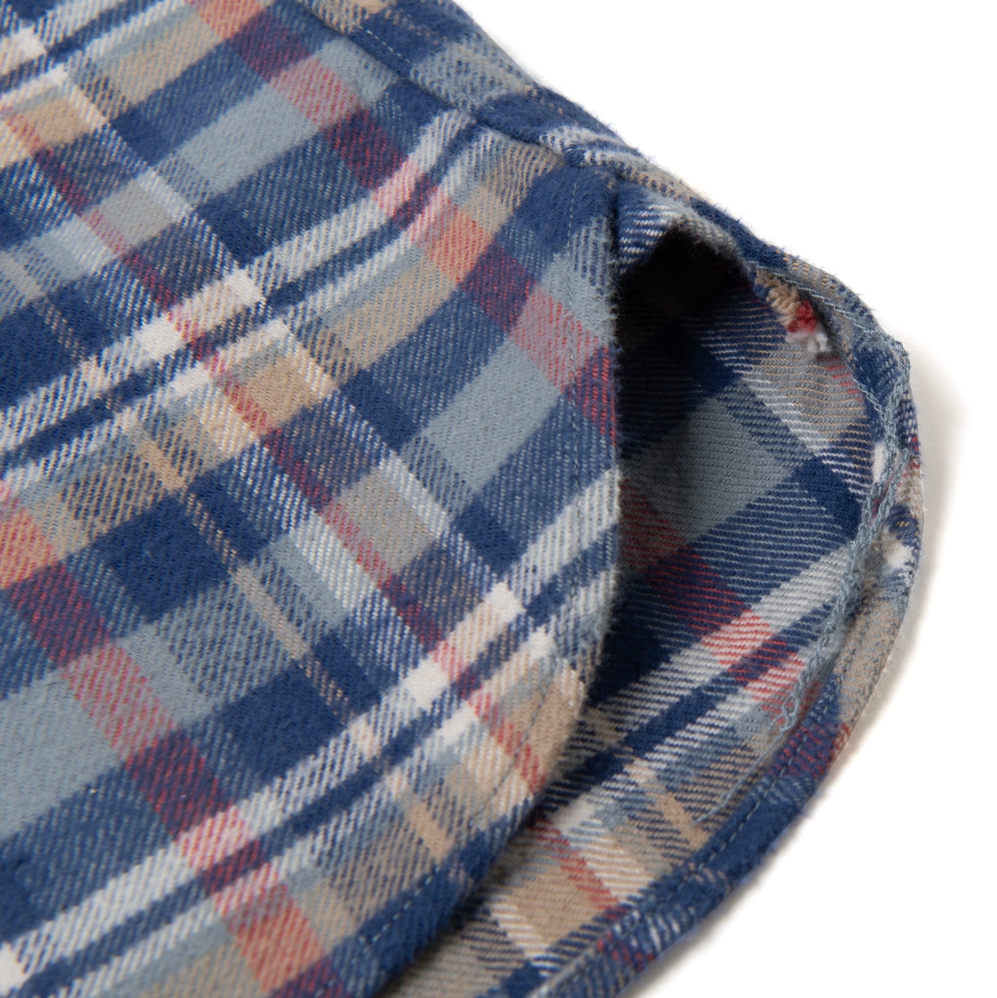 Studio D'Artisan No.8 Heavyweight Check Flannel Shirt (Blue)