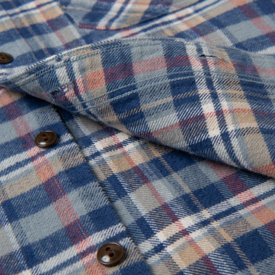 Studio D'Artisan No.8 Heavyweight Check Flannel Shirt (Blue)