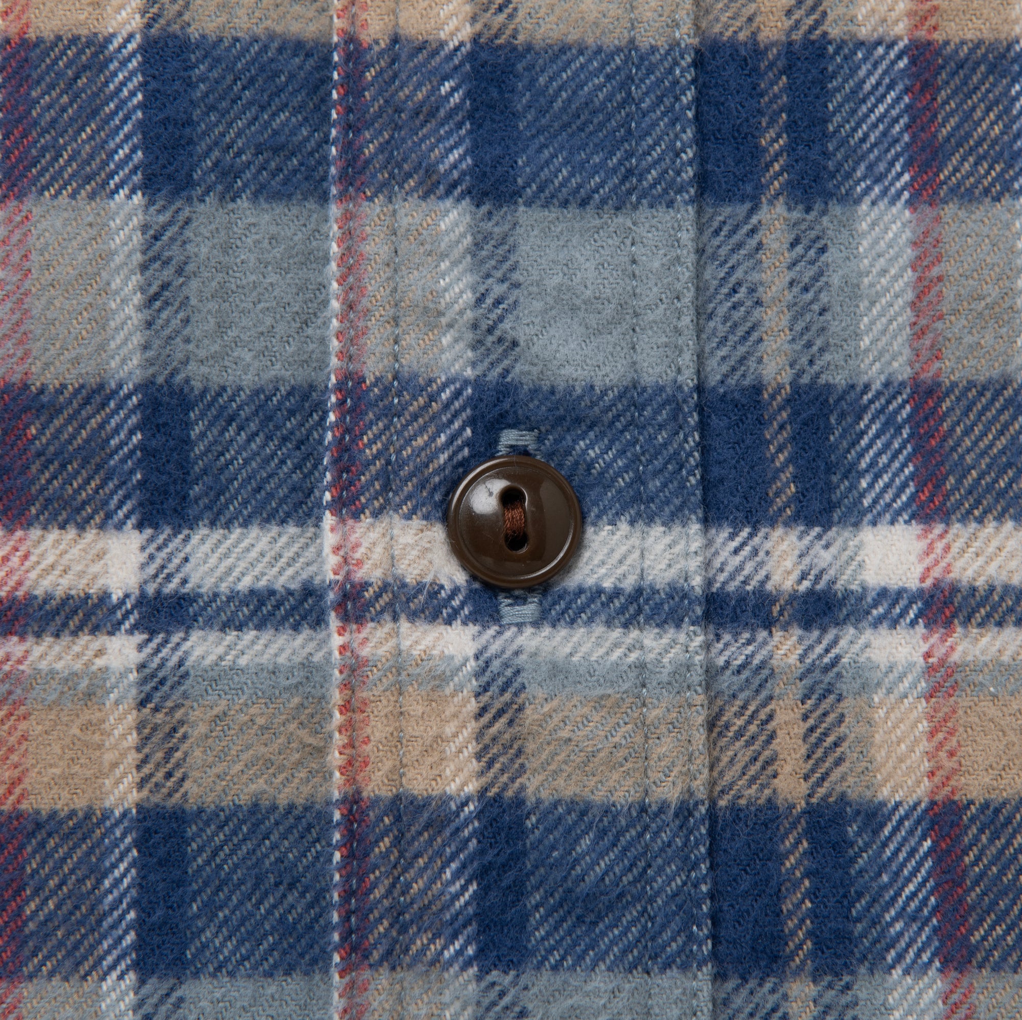 Studio D'Artisan No.8 Heavyweight Check Flannel Shirt (Blue)