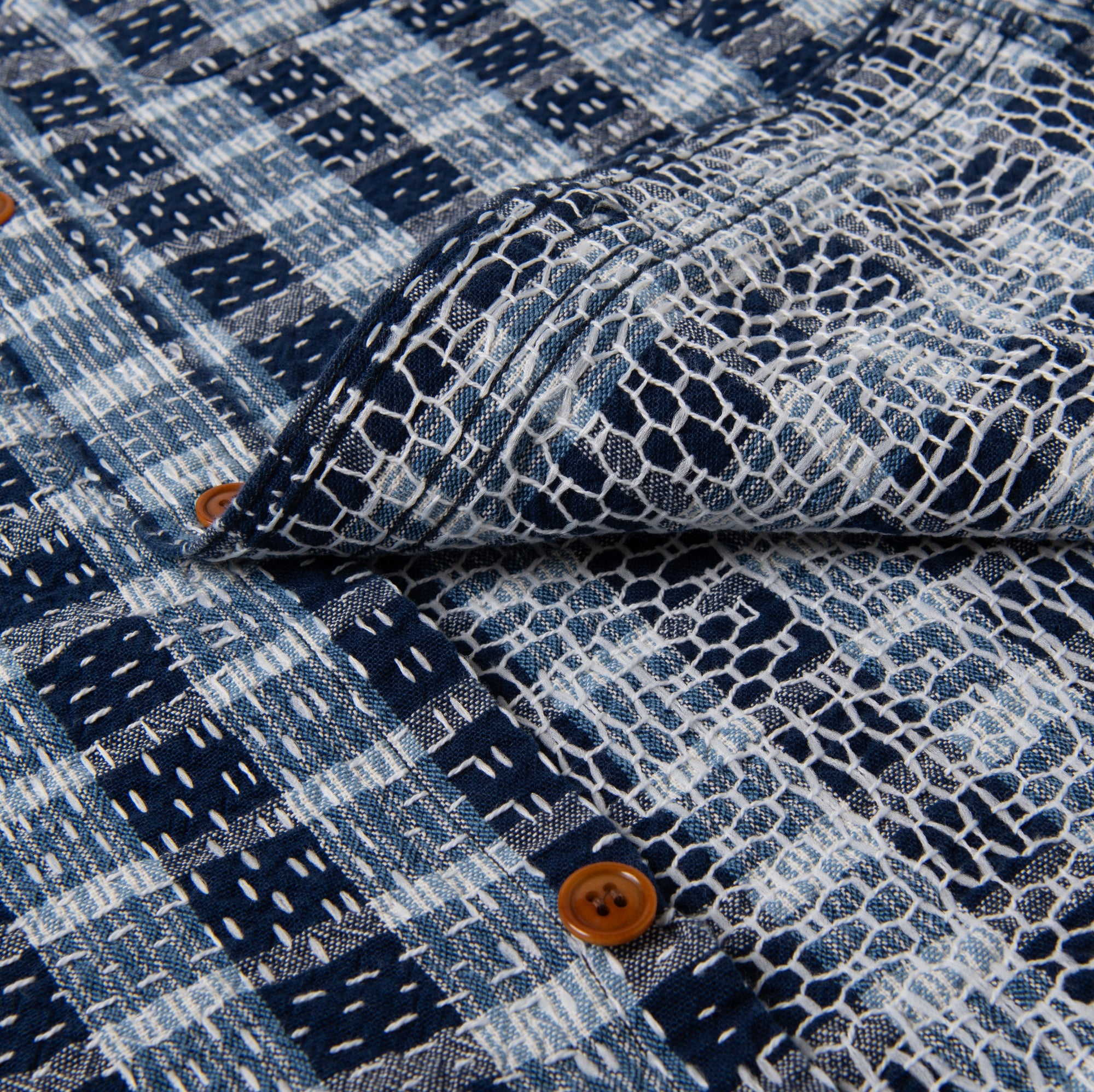 Studio D'Artisan "Indigo Noragi Sashiko" S/S Work Shirt