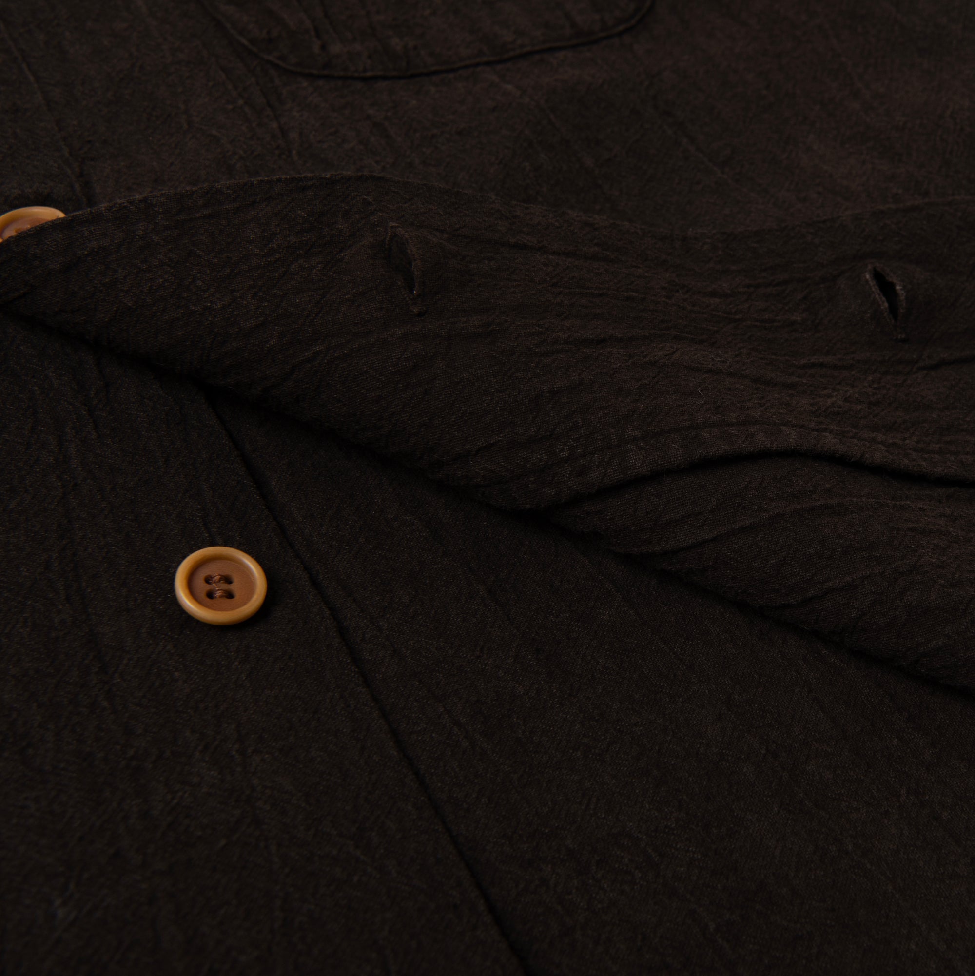 Studio D'Artisan "Amami Dorozome" Sashiko Aloha Shirt (Dark Brown) - Okayama Denim